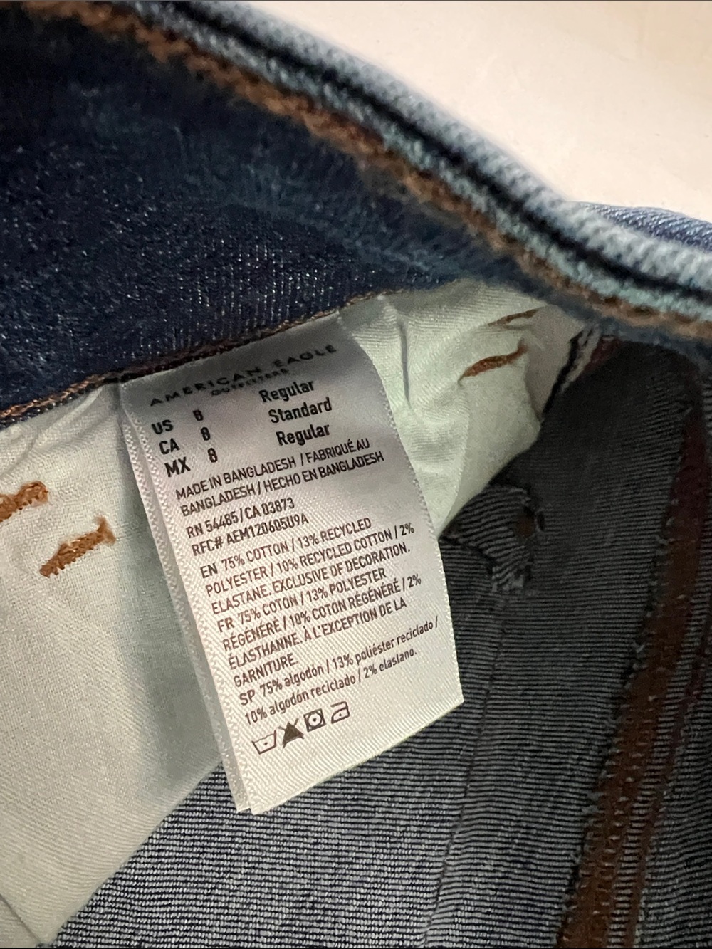 NWT American Eagle Outfitters Women's Dark Blue Super Low Rise Jegging 8 / 29 - Picture 6 of 7
